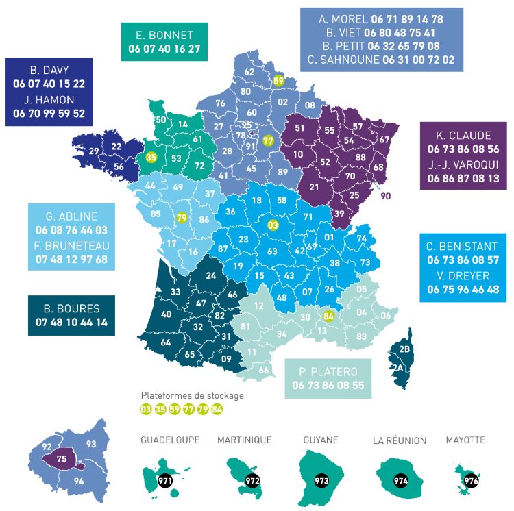 Carte des commerciaux Adipap